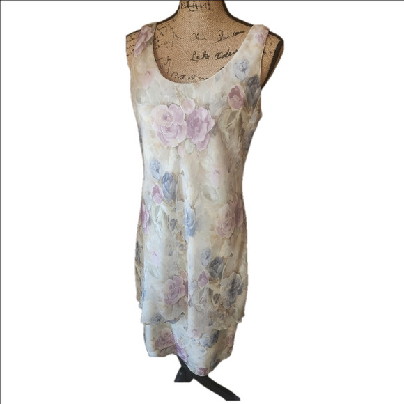 NWT Vintage Marshall Field's Patra Sz 8 Floral Cloud Dress With Matching Wrap - Picture 3 of 15